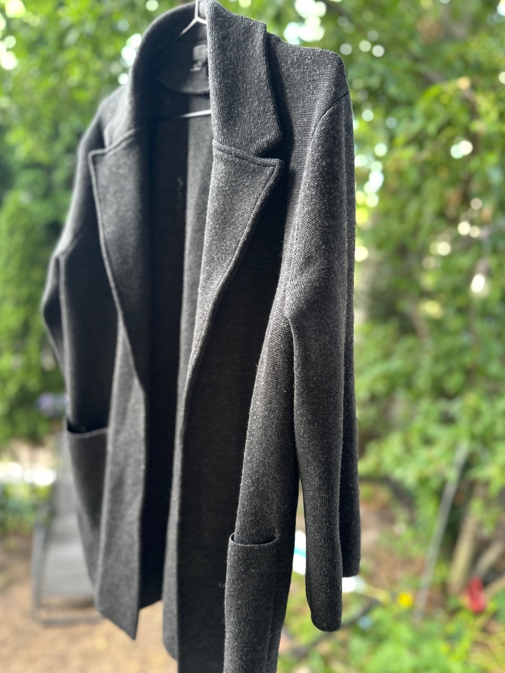 J. Crew Charcoal Gray Open-Front Knit Blazer